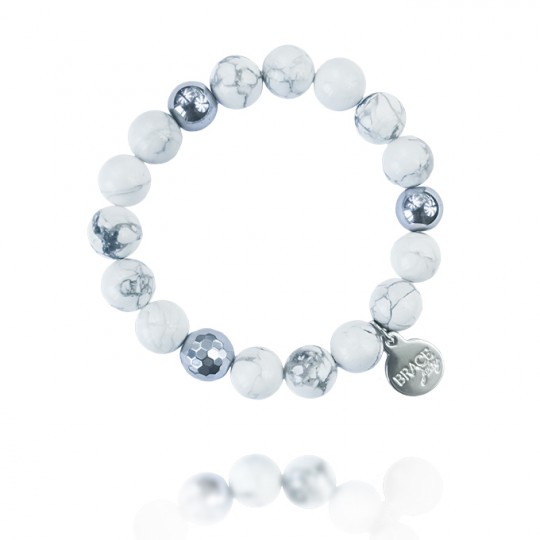 Bransoletka White Marble Howlit