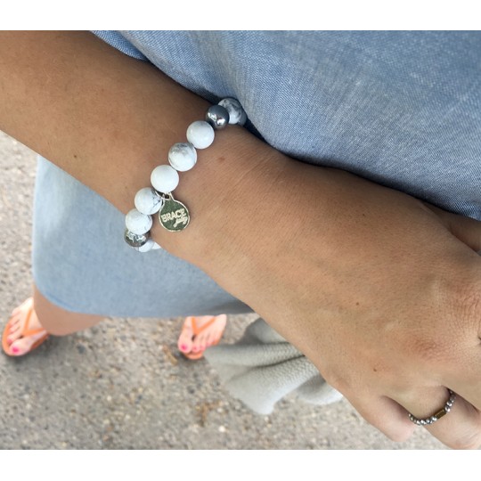 Bransoletka White Marble Howlit