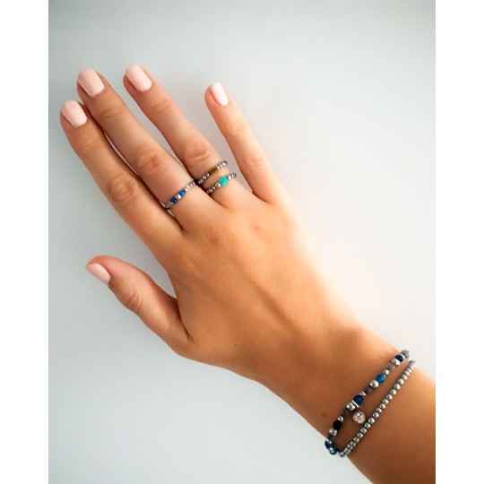 Bransoletka Mix Blue Agat