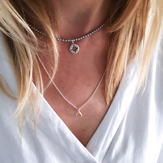 Choker North Star Silver Hematyt