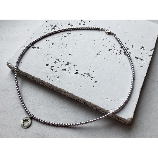 Choker North Star Silver Hematyt