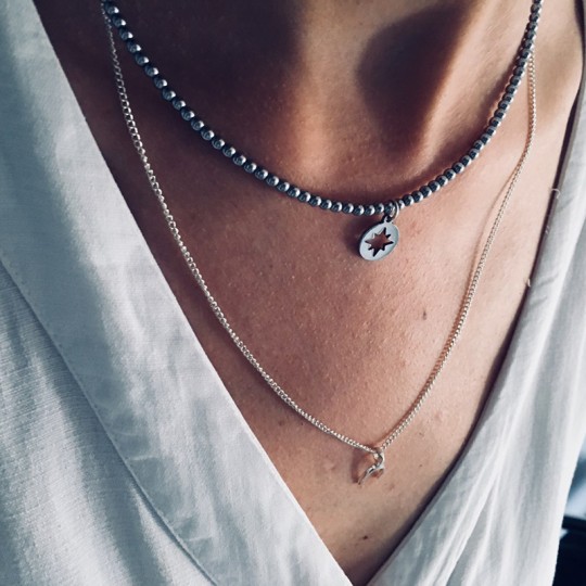 Choker North Star Silver Hematyt
