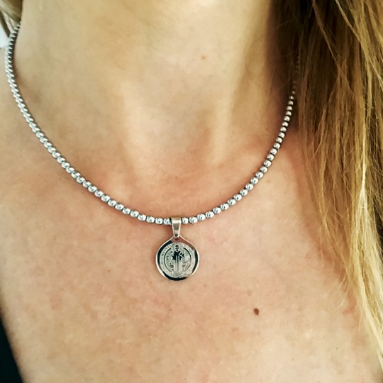 Choker Sacrum Silver Hematyt