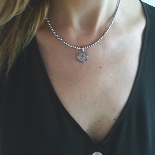 Choker Sacrum Silver Hematyt