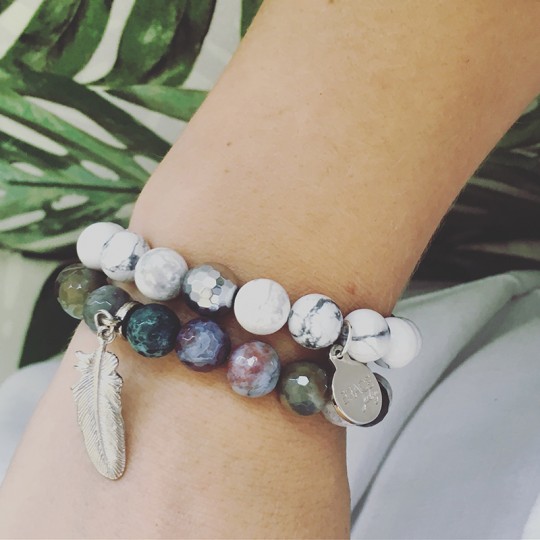 Bransoletka White Marble Howlit