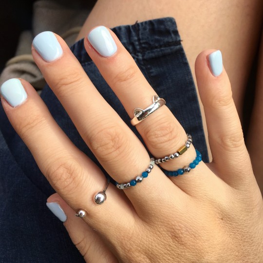 Pierścionek Mix Amazonit&Agat Silver