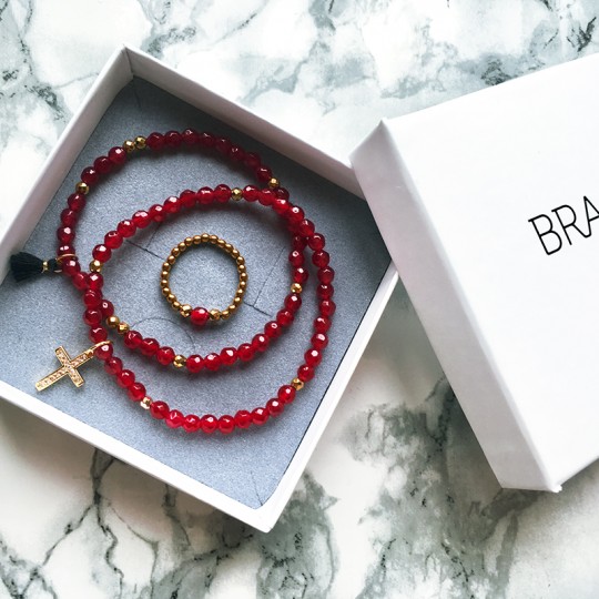 Zestaw Biżuterii Fire Soul Agat